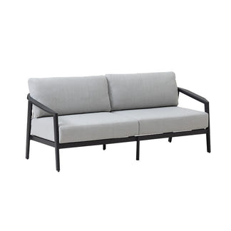 Isla 4 Piece Outdoor Lounge Setting - Light Grey/Black