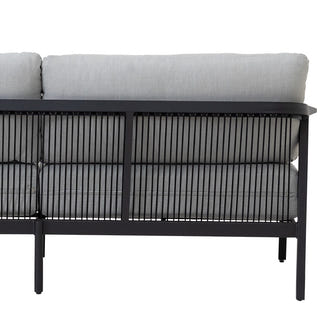 Isla 4 Piece Outdoor Lounge Setting - Light Grey/Black