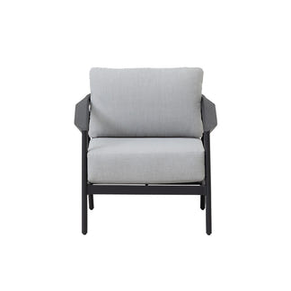 Isla 4 Piece Outdoor Lounge Setting - Light Grey/Black