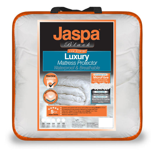 Jaspa Black Luxury Waterproof Mattress Protector - Double