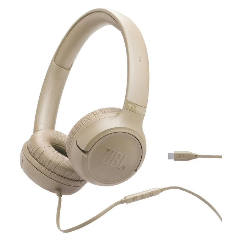 JBL Tune 530 Wired USB-C On-Ear Headphones - Beige