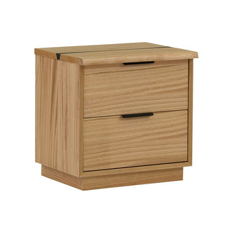 Kaitlyn 2 Drawer Bedside Table with Live Edge - Mountain Ash