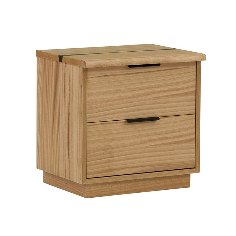 Kaitlyn 2 Drawer Bedside Table with Live Edge - Mountain Ash