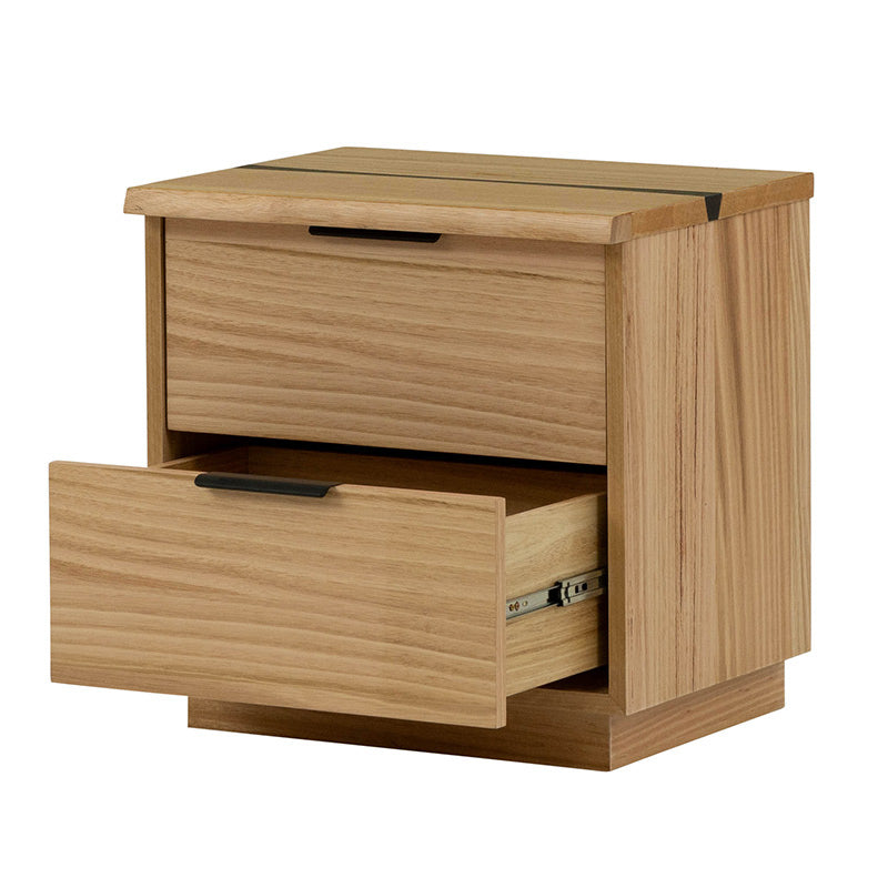 Kaitlyn 2 Drawer Bedside Table with Live Edge - Mountain Ash