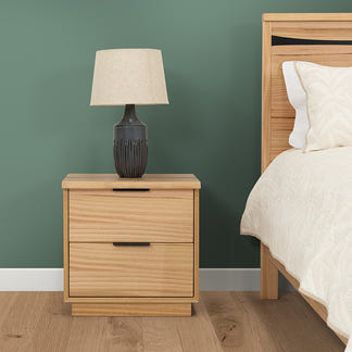 Kaitlyn 2 Drawer Bedside Table with Live Edge - Mountain Ash