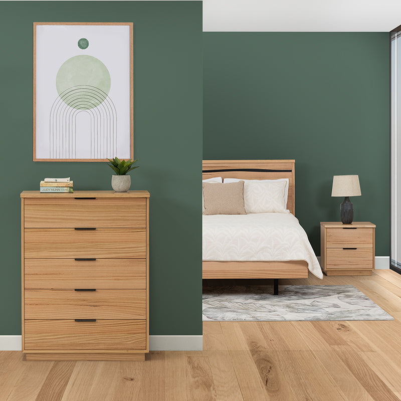 Kaitlyn 5 Drawer Tallboy with Live Edge - Mountain Ash
