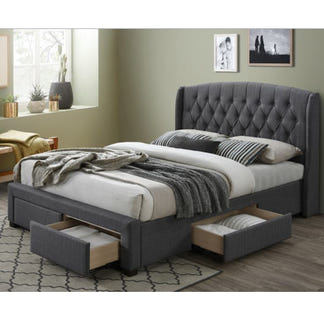 Kingston Queen Upholstered Storage Bed - Dark Grey