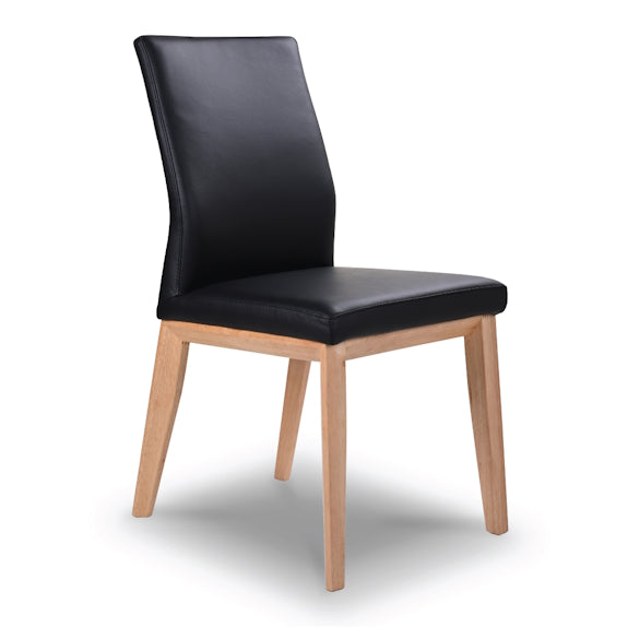 Kobe Leather Dining Chair - Black/Natural