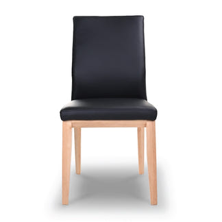 Kobe Leather Dining Chair - Black/Natural
