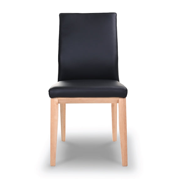 Kobe Leather Dining Chair - Black/Natural