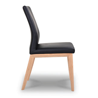 Kobe Leather Dining Chair - Black/Natural