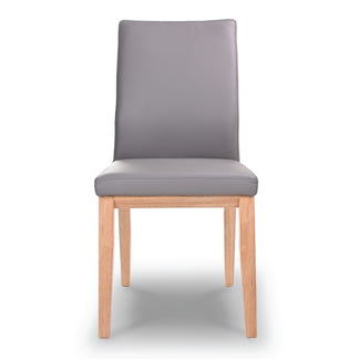 Kobe Leather Dining Chair - Grey/Natural