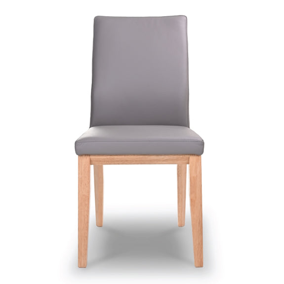 Kobe Leather Dining Chair - Grey/Natural
