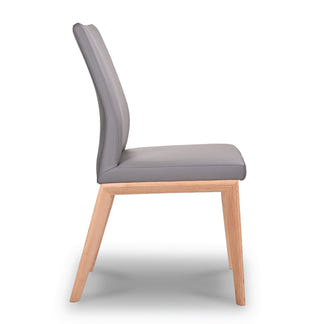 Kobe Leather Dining Chair - Grey/Natural