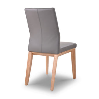 Kobe Leather Dining Chair - Grey/Natural