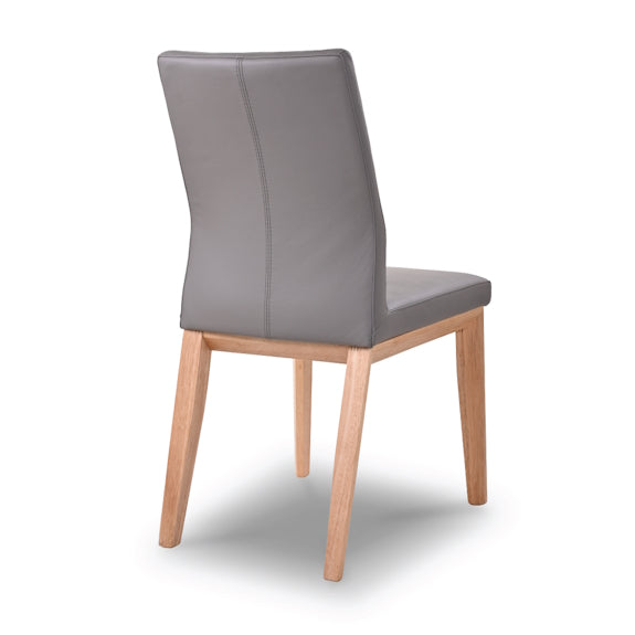 Kobe Leather Dining Chair - Grey/Natural