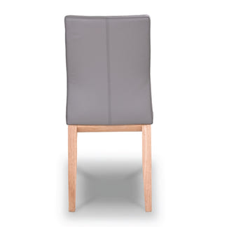 Kobe Leather Dining Chair - Grey/Natural