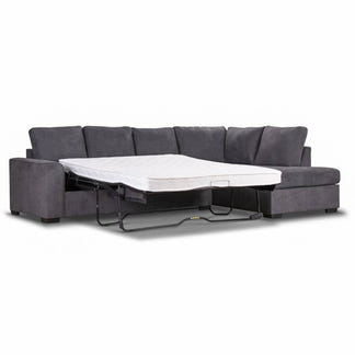 Kristie 3 Seater Fabric Sofa Bed with RHF Chaise - Dark Grey