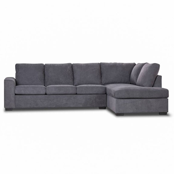 Kristie 3 Seater Fabric Sofa Bed with RHF Chaise - Dark Grey