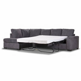 Kristie 3 Seater Fabric Sofa Bed with LHF Chaise - Dark Grey