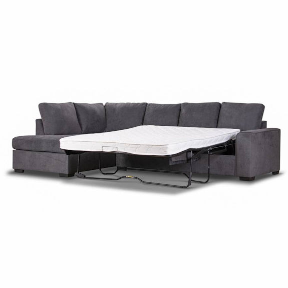Kristie 3 Seater Fabric Sofa Bed with LHF Chaise - Dark Grey