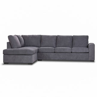 Kristie 3 Seater Fabric Sofa Bed with LHF Chaise - Dark Grey