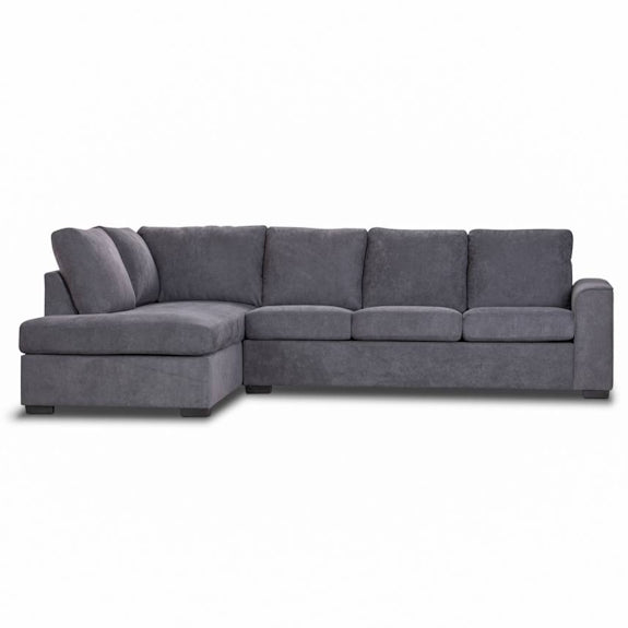 Kristie 3 Seater Fabric Sofa Bed with LHF Chaise - Dark Grey