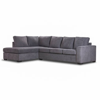 Kristie 3 Seater Fabric Sofa Bed with LHF Chaise - Dark Grey