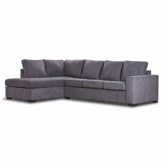 Kristie 3 Seater Fabric Sofa Bed with LHF Chaise - Dark Grey