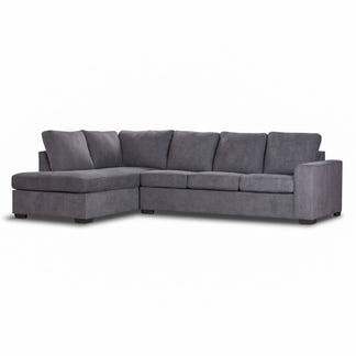 Kristie 3 Seater Fabric Sofa Bed with LHF Chaise - Dark Grey