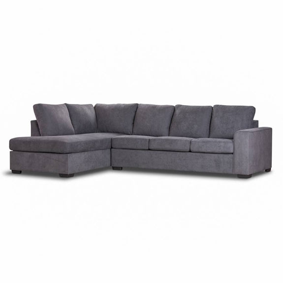 Kristie 3 Seater Fabric Sofa Bed with LHF Chaise - Dark Grey