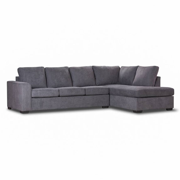 Kristie 3 Seater Fabric Sofa with RHF Chaise - Dark Grey
