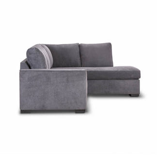 Kristie 3 Seater Fabric Sofa with RHF Chaise - Dark Grey