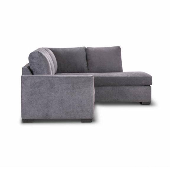 Kristie 3 Seater Fabric Sofa with RHF Chaise - Dark Grey