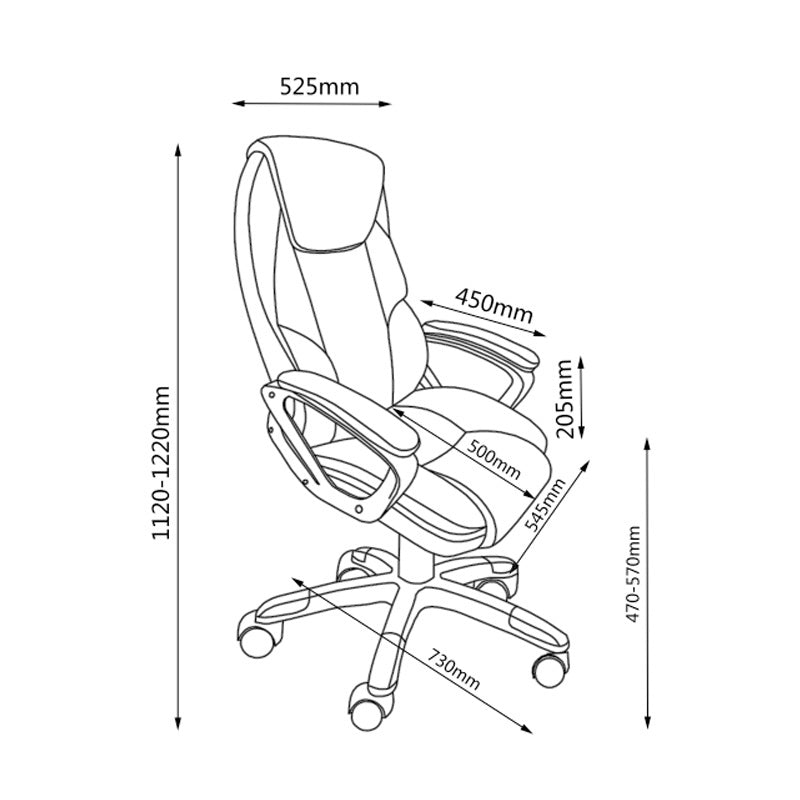 Legacy Gas Lift Gaming and Office Chair - Black/Silver