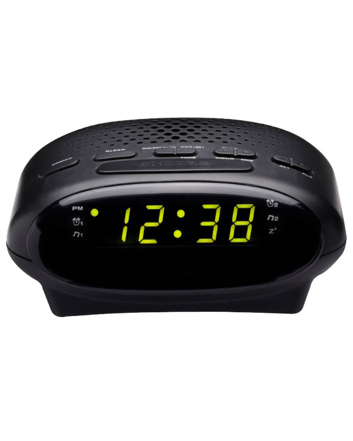 Lenoxx Portable Clock Radio With Green Led Black