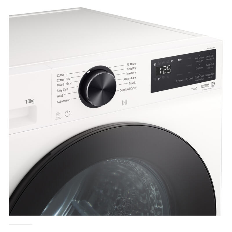 LG 10kg AI Heat Pump Condenser Dryer - White (Series 3)