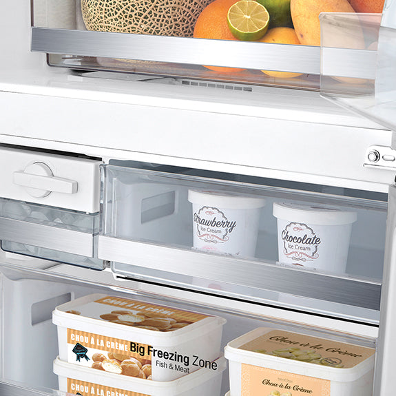 LG 420 Litre Bottom Mount Refrigerator - Matte Black