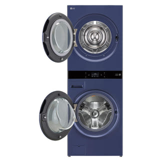 LG 19kg + 10kg Smart AI WashTower All-In-One Stacked Washer Dryer Combo - Navy Blue