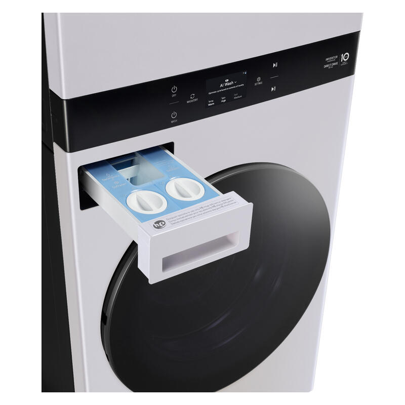 LG 19kg + 10kg Smart AI WashTower All-In-One Stacked Washer Dryer Combo - Matte Grey