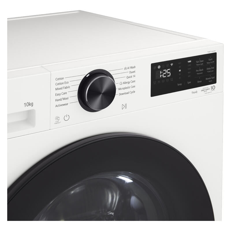 LG 10kg AI Front Load Washing Machine - White (Series 3)