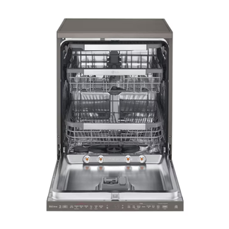 LG 60cm QuadWash TrueSteam Freestanding Dishwasher - Black Stainless Steel