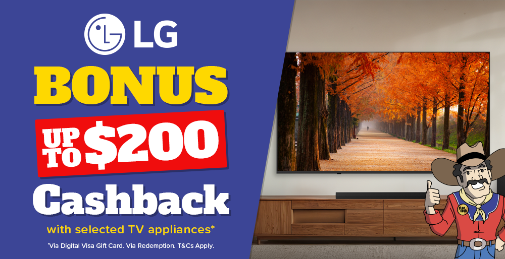 Up to $200 Cashback on Selected LG TVs