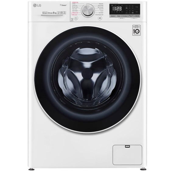 LG 8kg Front Load Washer - White