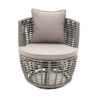 Luca 3 Piece Swivel Chat Set - Grey/Taupe