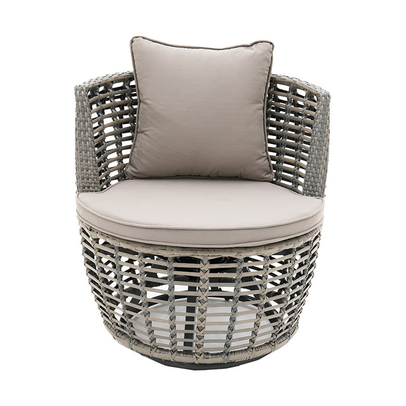 Luca 3 Piece Swivel Chat Set - Grey/Taupe