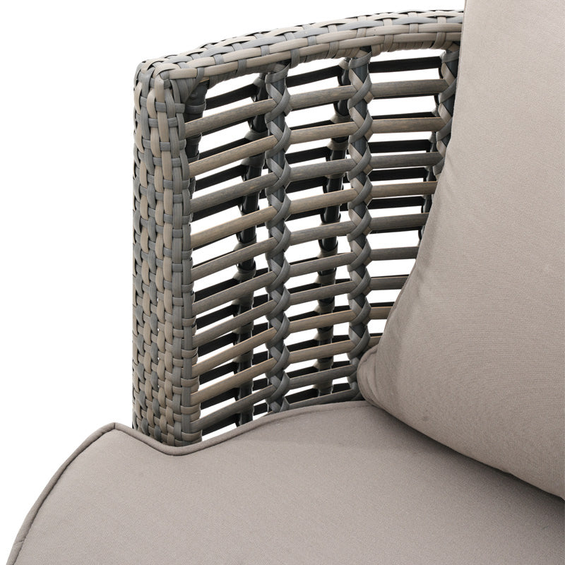 Luca 3 Piece Swivel Chat Set - Grey/Taupe