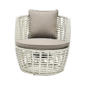 Luca 3 Piece Swivel Chat Set - Grey White/Taupe