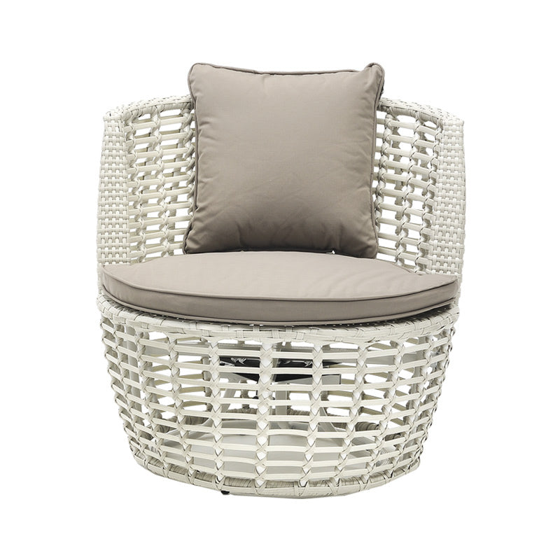 Luca 3 Piece Swivel Chat Set - Grey White/Taupe