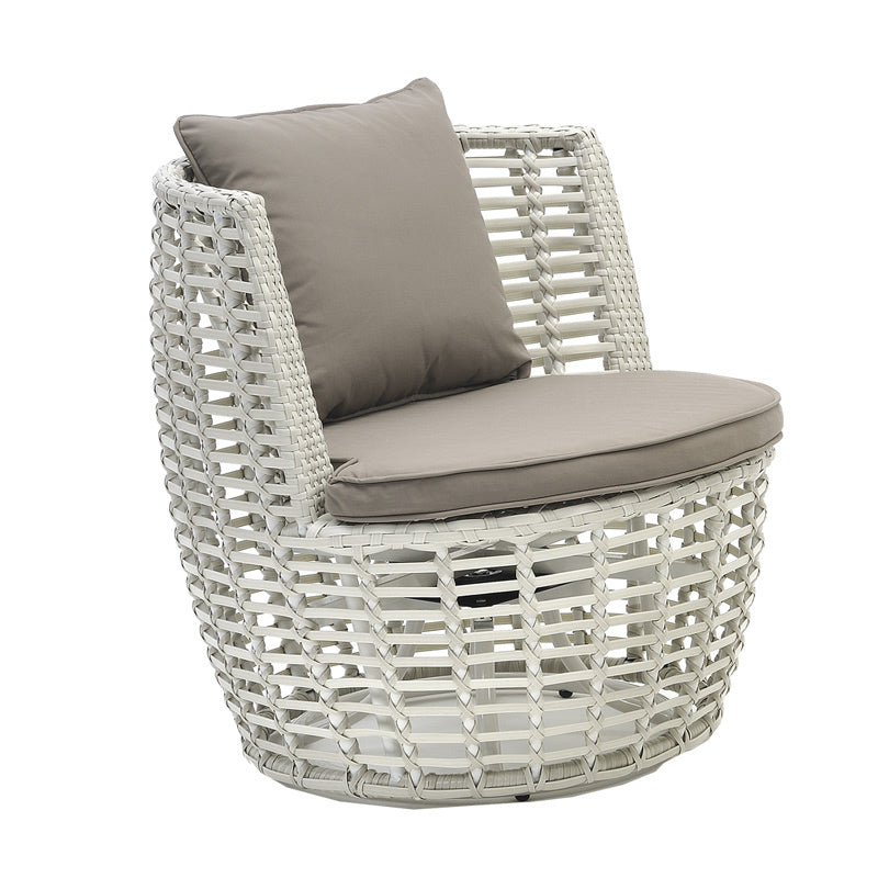 Luca 3 Piece Swivel Chat Set - Grey White/Taupe